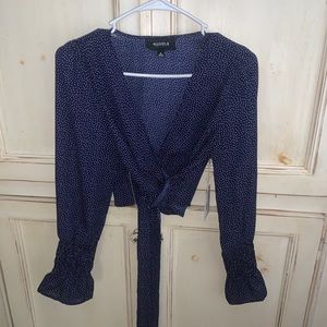 NWT Polka Dot wrap top